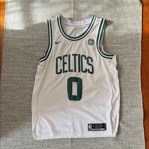 Nike White & Green Celtics #0 Basketball Jersey